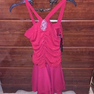 Pretty red dress with sequin detailing.